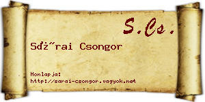 Sárai Csongor névjegykártya